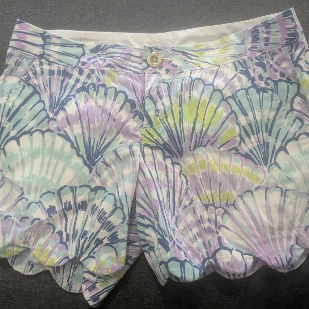 Lilly Pulitzer Multicolor Scallop Hem High Waist Shorts